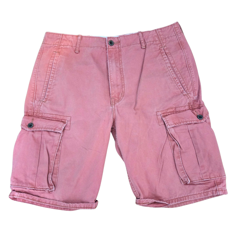 Levi's Shorts Men W33 Pink 100% Cotton Flat Front Cargo Pockets Utility Hiking